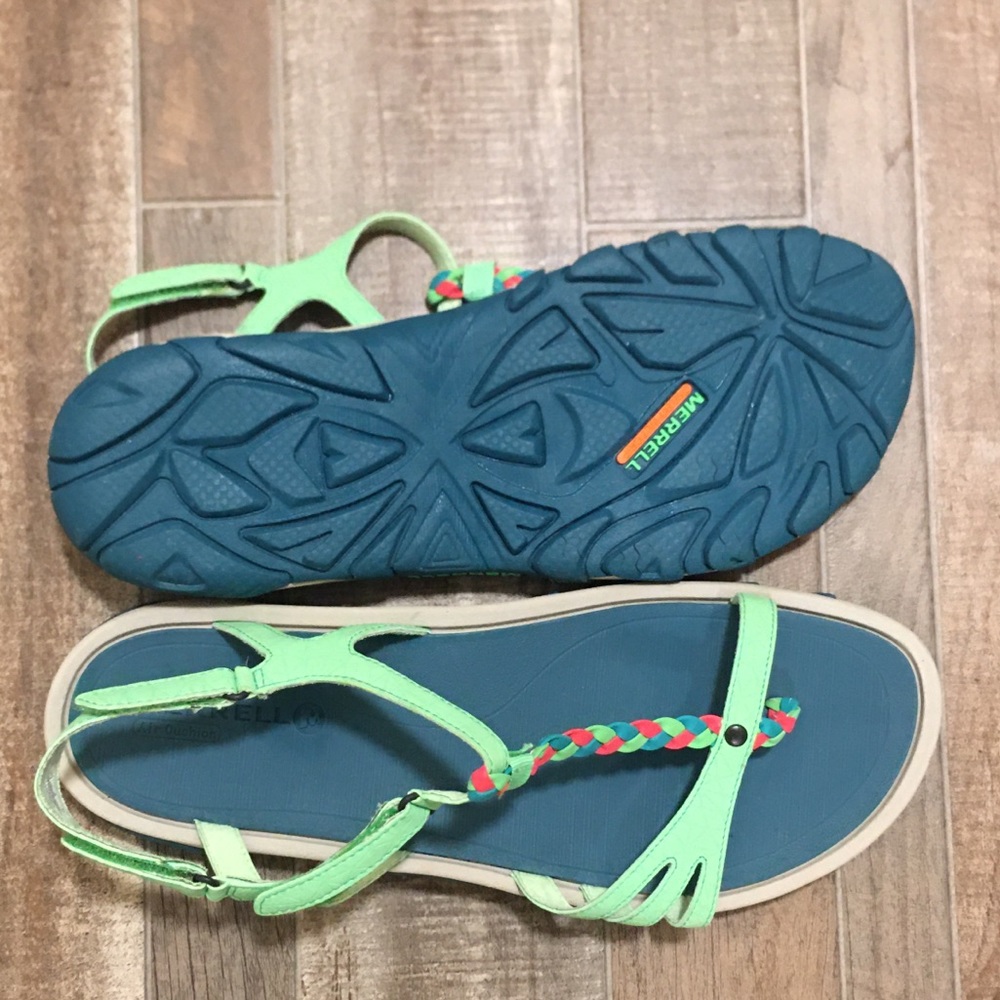 Merrell bright green enoki twist strappy sandals